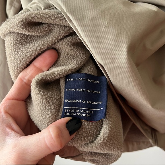 Dockers Golf Windbreaker Pullover Jacket Tan Fleece-Lined Stain Defender Size L - Picture 5 of 10